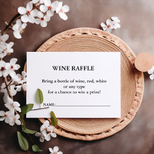 Elegante minimalistische wijn Raffle Vrijgezellenf Kaart