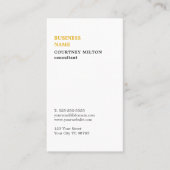 Elegante minimalistische witte consultant visitekaartje (Voorkant)
