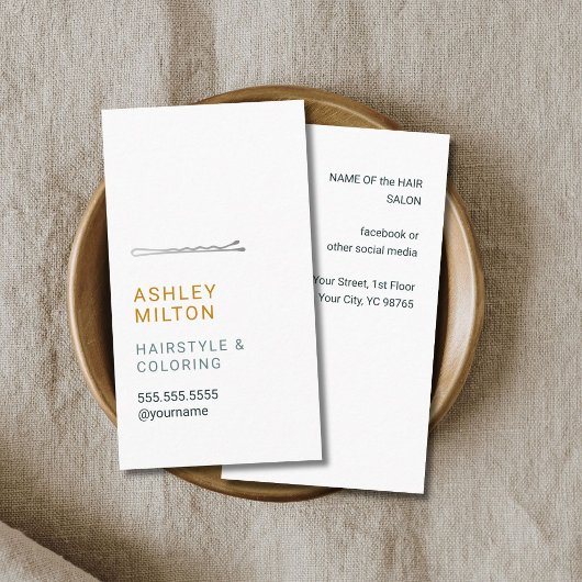 Elegante minimalistische witte kapper visitekaartje