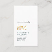Elegante minimalistische witte kapper visitekaartje (Voorkant)