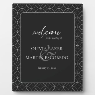 Elegante minimalistische witte op zwarte fotoplaat