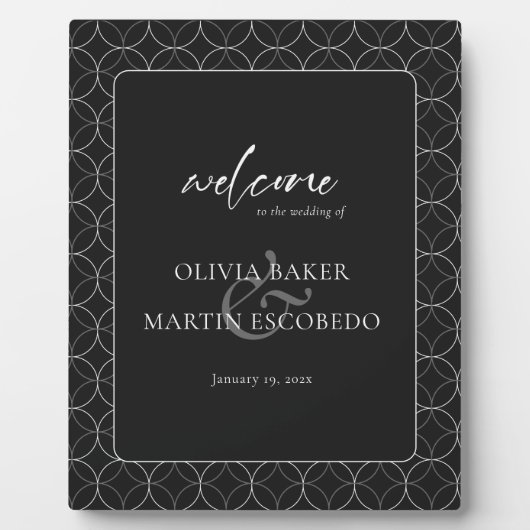 Elegante minimalistische witte op zwarte fotoplaat (Voorkant)