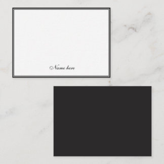 Elegante minimalistische zwart-wit dubbele rand notitiekaartje