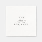 Elegante minimalistische zwart-wit fine art bruilo servet (Voorkant)