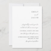 Elegante minimalistische zwart-wit klassieke bruil kaart (Voorkant)