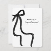 Elegante minimalistische zwarte boog bruidsmeisje 