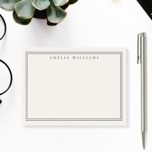 Elegante Minimalistische Zwarte en Ivoren Dubbele Post-it® Notes