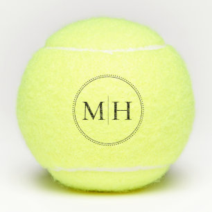 Elegante Minimalistische Zwarte Monogram Stippelra Tennisballen