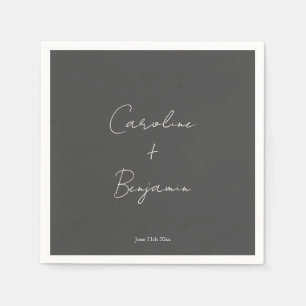 Elegante minimalistische zwarte script aangepaste  servet