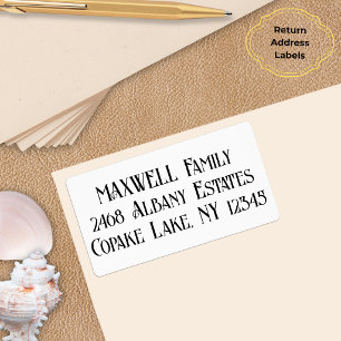 Elegante Minimalistische Zwarte (Typografie) Monog Etiket