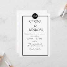 Elegante Minimalistische Zwarte & Witte Bruiloft 