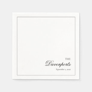 Elegante Minimalistische Zwarte & Witte Fijne Kuns Servet