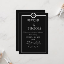 Elegante Minimalistische Zwarte & Witte Huwelijk 