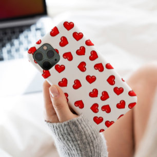 Elegante minnaars Rode hartjes op klassiek wit iPhone 13 Pro Max Hoesje