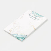 Elegante Mint Green Geode Gold Glitter Marmeren Ag Post-it® Notes (Schuin)