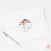 Elegante Mint Groene Bloemen Bruiloft Dank u Ronde Sticker (Envelop)