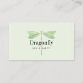Elegante Mint Groene Waterverf Dragonfly Afsprakenkaartje (Achterkant)
