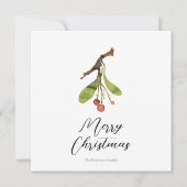 Elegante Mistletoe Christmas Kaart (Voorkant)