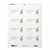 Elegante Mistletoe Kerstmis Etiket (Full Sheet)