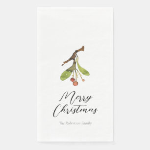 Elegante Mistletoe Kerstmis Servet
