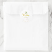 Elegante Mistletoe Winter Bruiloft Goud Script Ronde Sticker (Tas)