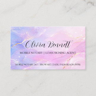 Elegante Mobiele Notaris Roze Marmer Visitekaartje