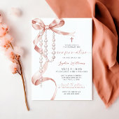 Elegante Mocha Bow & Rozenkrans bevestiging Kaart