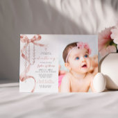 Elegante Mocha Bow & Rozenkrans Fotodoop Kaart