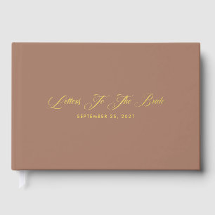 Elegante Mocha Brieven Aan De Bruid Goud Gastenboek
