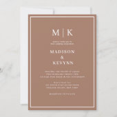 Elegante Mocha Mousse Classic Wedding Kaart (Voorkant)