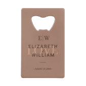 Elégante Mocha Mousse simple avec Mariage Monogram (Dos)