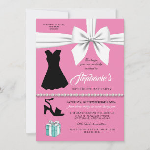 Elégante mode rose Tiffany Invitation Anniversaire