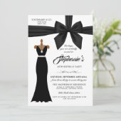 Elégante mode Tiffany Anniversaire Invitation Noir (Debout devant)