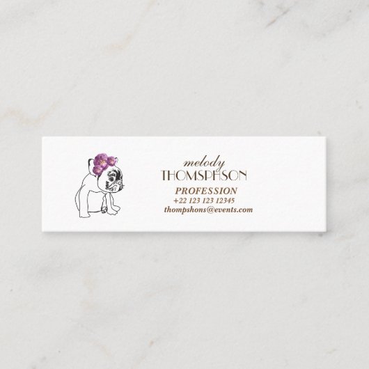 Elegante Modern Art Mini Standaard Matte Kaart Mini Visitekaartje (Voorkant)