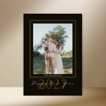 Elegante moderne 4 foto collage zwart goud nieuwja