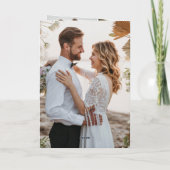 Elegante moderne 8-foto bruiloft bedankkaart (Achterkant)