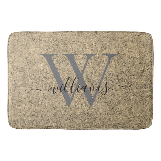 Elegante moderne aangepaste monogram script naam badmat (Voorkant)