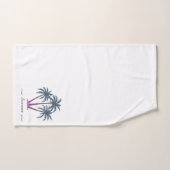 Elegante moderne aangepaste palmbomen en script op bad handdoek (Handdoek)