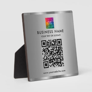 Elegante moderne aangepaste tekst logo QR-code zil Fotoplaat