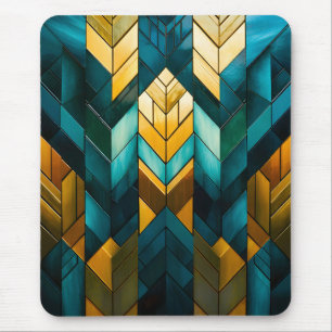 Elegante moderne abstracte goud teal geometrisch muismat