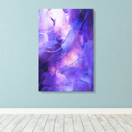 Elegante moderne Abstracte Paarse hedendaagse kuns Canvas Afdruk (Insitu (Houten vloer))