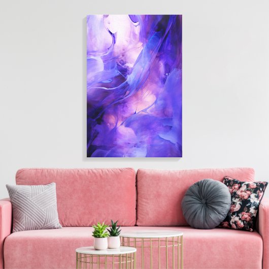 Elegante moderne Abstracte Paarse hedendaagse kuns Canvas Afdruk (Insitu (Woonkamer))