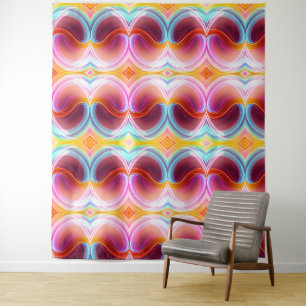 ELEGANTE MODERNE ABSTRACTE PSYCHEDELISCHE KUNST WANDKLEED