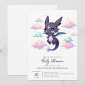 Elegante Moderne Baby Shower met Draak Thema Kaart (Voorkant / Achterkant)