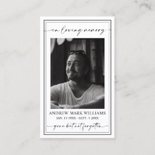 Elegante moderne begrafenis gebed foto kaart visitekaartje