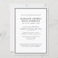 Elegante moderne begrafenisdienst viering van het 