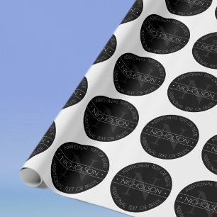 Elegante moderne bewerkbare monogram zwart & wit cadeaupapier