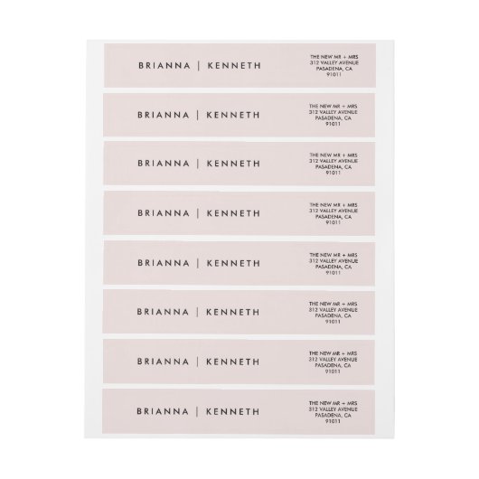 Elegante moderne bloemblaadje roze en zwart bruilo (Vel)