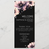 Elegante moderne bloemblush roze bruiloft programma (Voorkant)