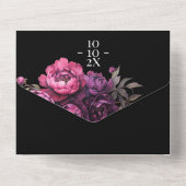 Elegante moderne bloemen Moody bruiloft All In One Uitnodiging (Achterkant)